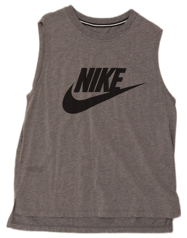Ανδρικό γραφικό γιλέκο Nike, βαμβακερό μεσαίο γκρι