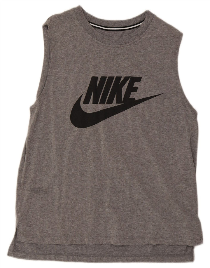Ανδρικό γραφικό γιλέκο Nike, βαμβακερό μεσαίο γκρι