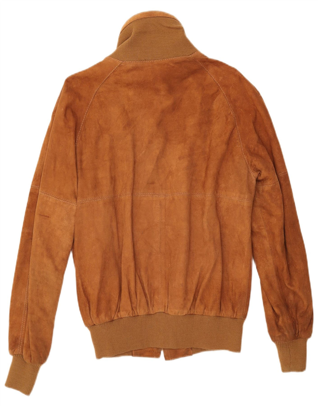 VINTAGE Ανδρικό Suede Bomber Jacket IT 50 Large Beige Leather