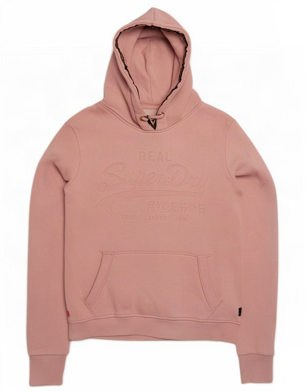 Superdry Γυναικείο Γραφικό Hoodie Jumper UK 12 Medium Pink Cotton