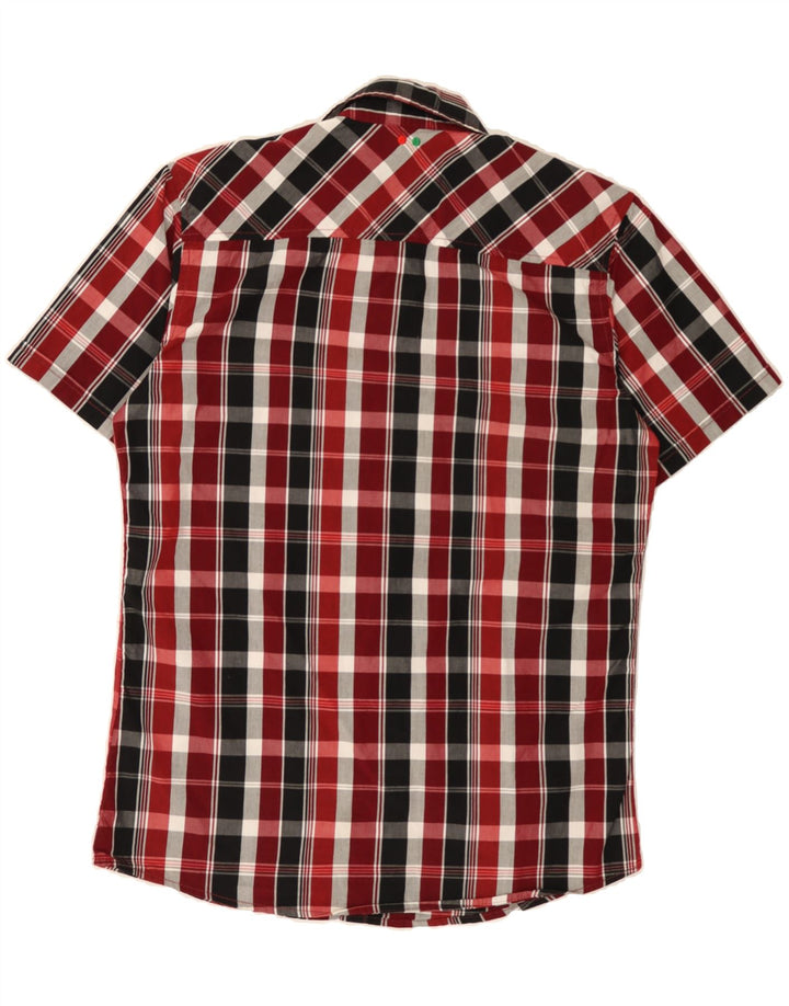 KICKERS Mens Short Sleeve Shirt Medium Red Check Cotton Vintage Kickers and Second-Hand Kickers from Messina Hembry 