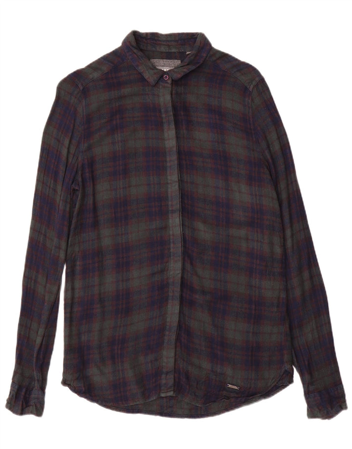 Superdry γυναικείο φανελένιο πουκάμισο UK 6 XS Navy Blue Check