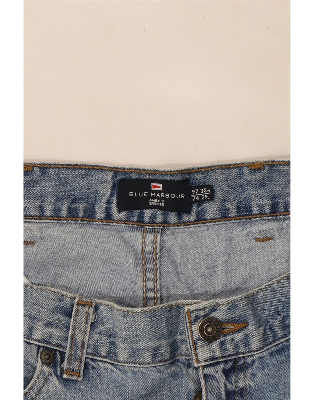 Ανδρικό τζιν ίσιο Marks & Spencer W38 L29 Μπλε βαμβακερό