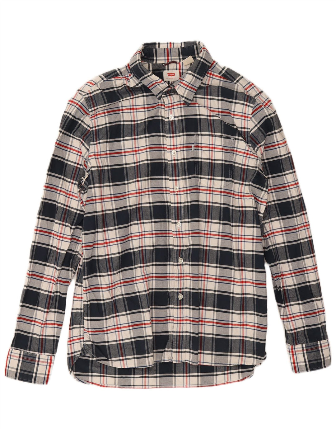 Ανδρικό πουκάμισο Levi's Large Navy Blue Check Cotton