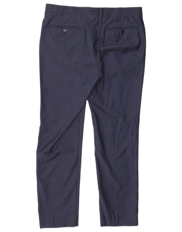 Massimo Dutti Ανδρικό Slim Suit Παντελόνι EU 42 Large W32 L29 Μπλε βαμβακερό