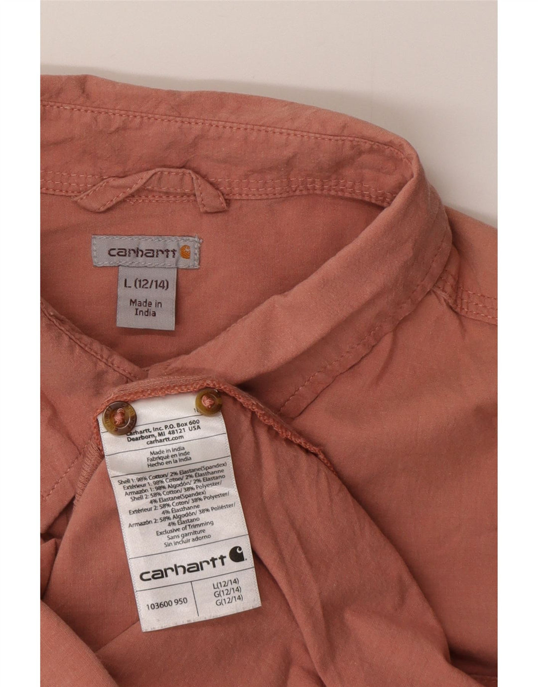 Γυναικείο πουκάμισο Carhartt US 12/14 μεγάλο ροζ βαμβακερό