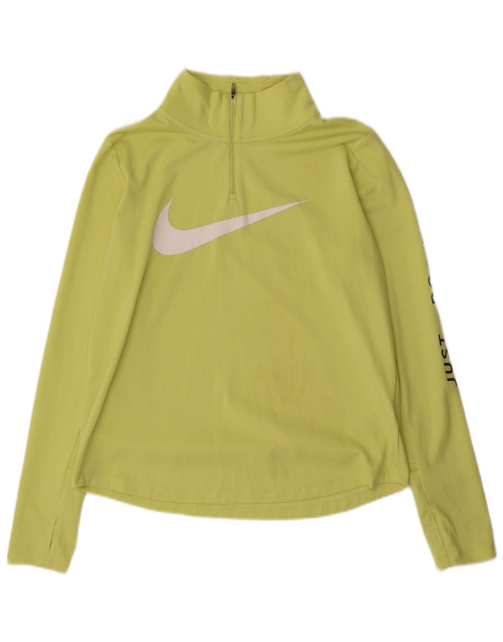Γυναικεία αθλητική φόρμα Nike με γραφικό πουλόβερ Dri Fit Top UK 14 Medium Green