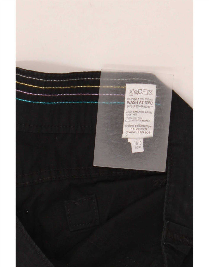 Marks & Spencer Γυναικείο ίσιο παντελόνι Capri UK 12 Medium W32 L20 μαύρο
