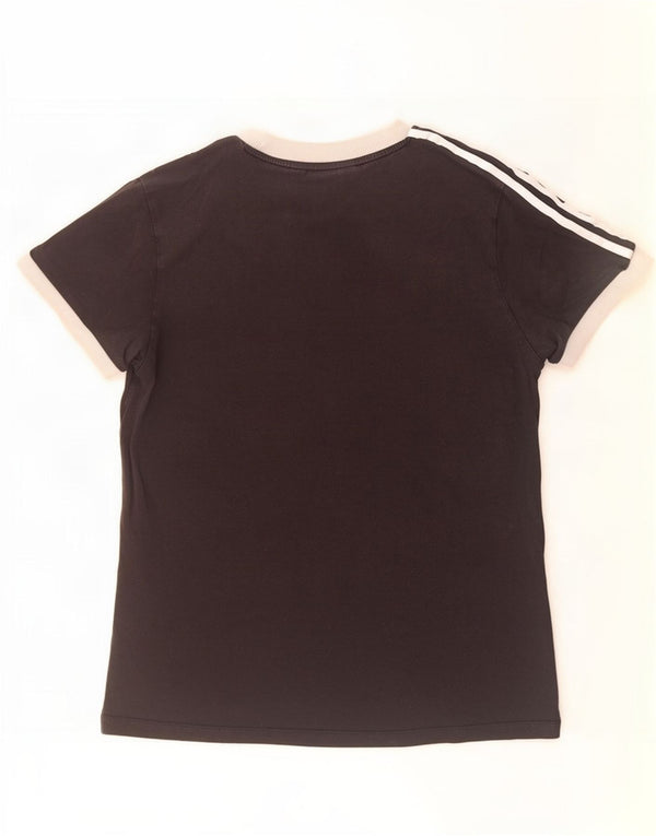 Adidas Γυναικείο T-Shirt Top UK 12 Medium Black Colourblock Βαμβακερό