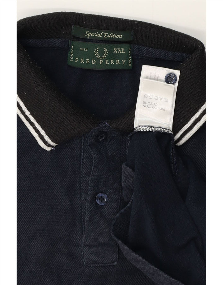FRED PERRY Ανδρικό μπλουζάκι ράγκμπι πόλο 2XL Navy Blue βαμβακερό