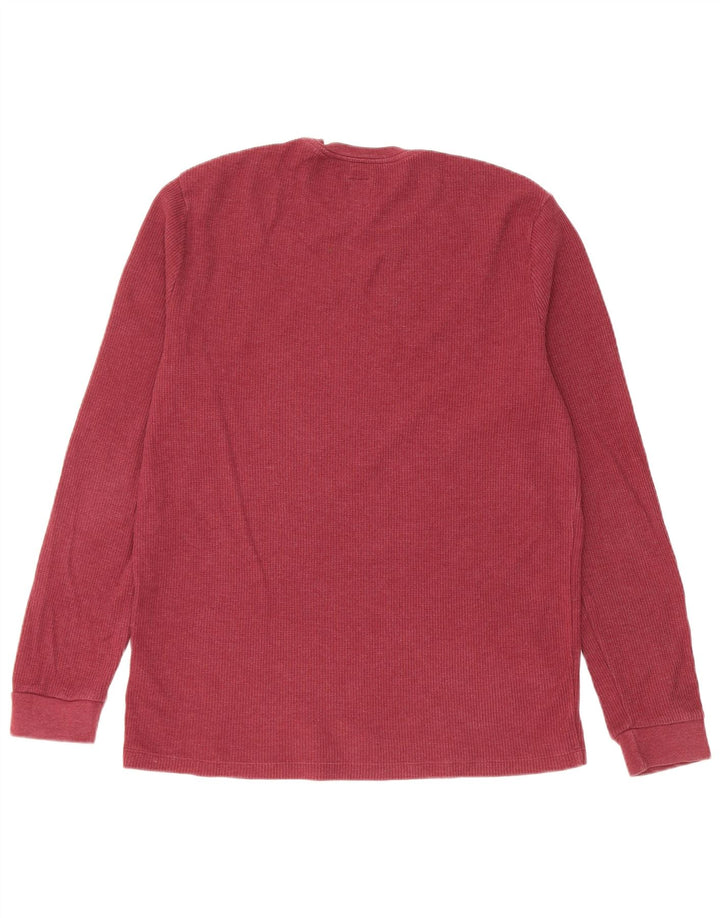 Jack Wills Ανδρικό μακρυμάνικο μπλουζάκι από μεσαίο μπορντό βαμβάκι