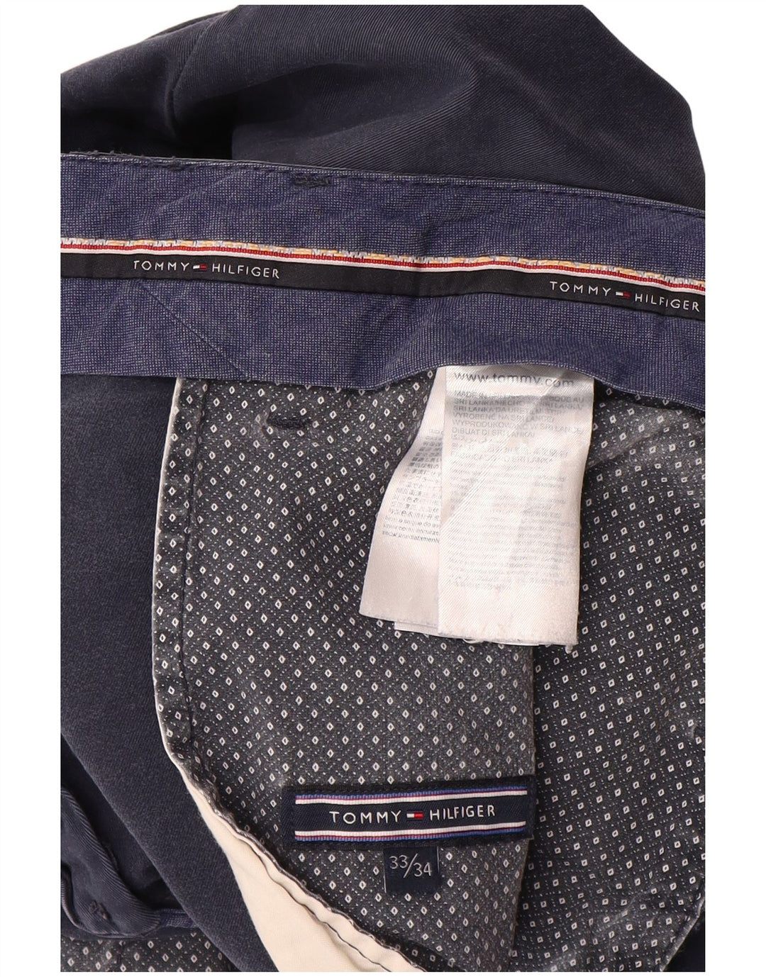 TOMMY HILFIGER Ανδρικό Slim παντελόνι Chino W33 L34 Navy Blue Cotton