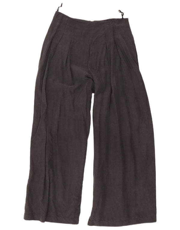 Vintage γυναικείο κομμένο παντελόνι UK 12 Medium W30 L26 Grey Silk