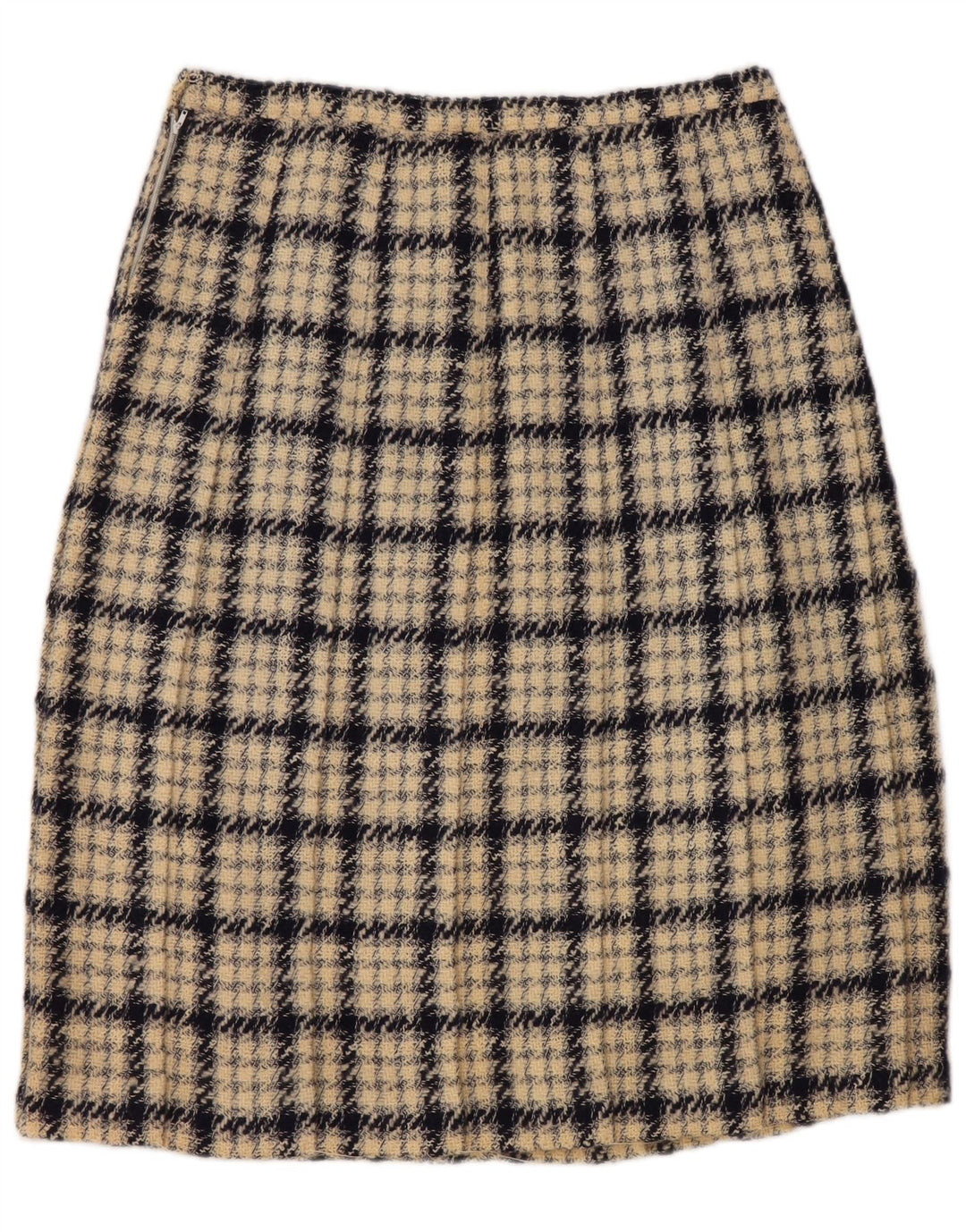 VINTAGE Γυναικεία Φούστα σε γραμμή Α W30 Μεσαίο Μπεζ Τσέκ