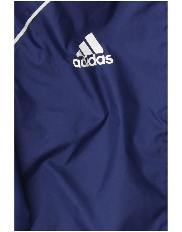 Adidas Boys Hooded Rain Jacket 11-12 Years Navy Blue Nylon