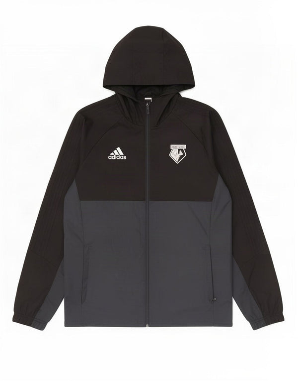 Adidas Ανδρικό μπουφάν βροχής με κουκούλα UK 40 μεγάλο μαύρο χρώμα πολυεστέρα