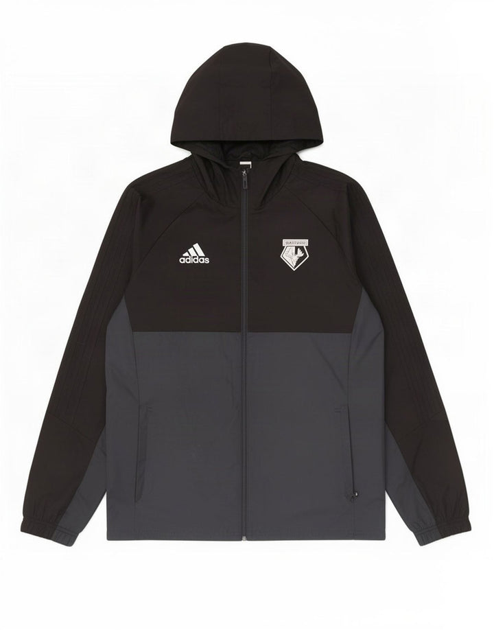Adidas Ανδρικό μπουφάν βροχής με κουκούλα UK 40 μεγάλο μαύρο χρώμα πολυεστέρα