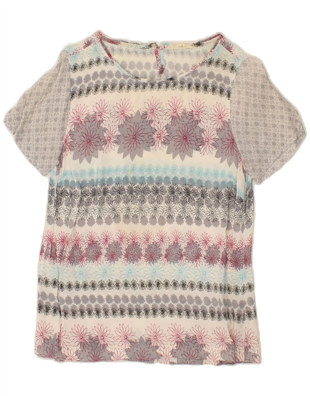 WHITE STUFF Womens Blouse Top UK 8 Small Grey Floral Vintage White Stuff and Second-Hand White Stuff from Messina Hembry 