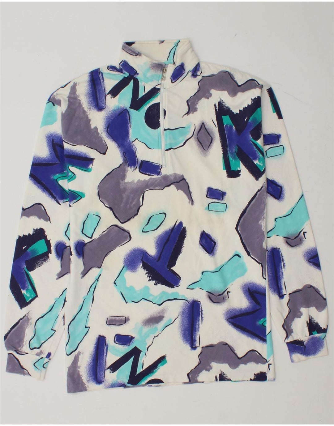 Μακρυμάνικο μπλουζάκι με φερμουάρ αντρικό αφηρημένο σχέδιο BENGER, πολύχρωμο