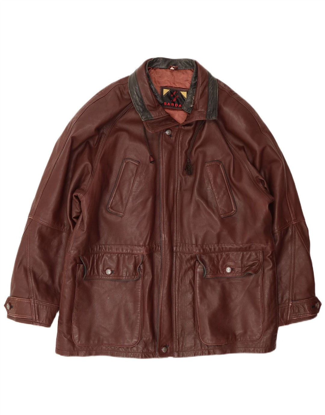 SARDAR Ανδρικό Δερμάτινο Μπουφάν UK 42 XL Καφέ Δερμάτινο