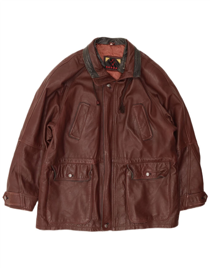 SARDAR Ανδρικό Δερμάτινο Μπουφάν UK 42 XL Καφέ Δερμάτινο