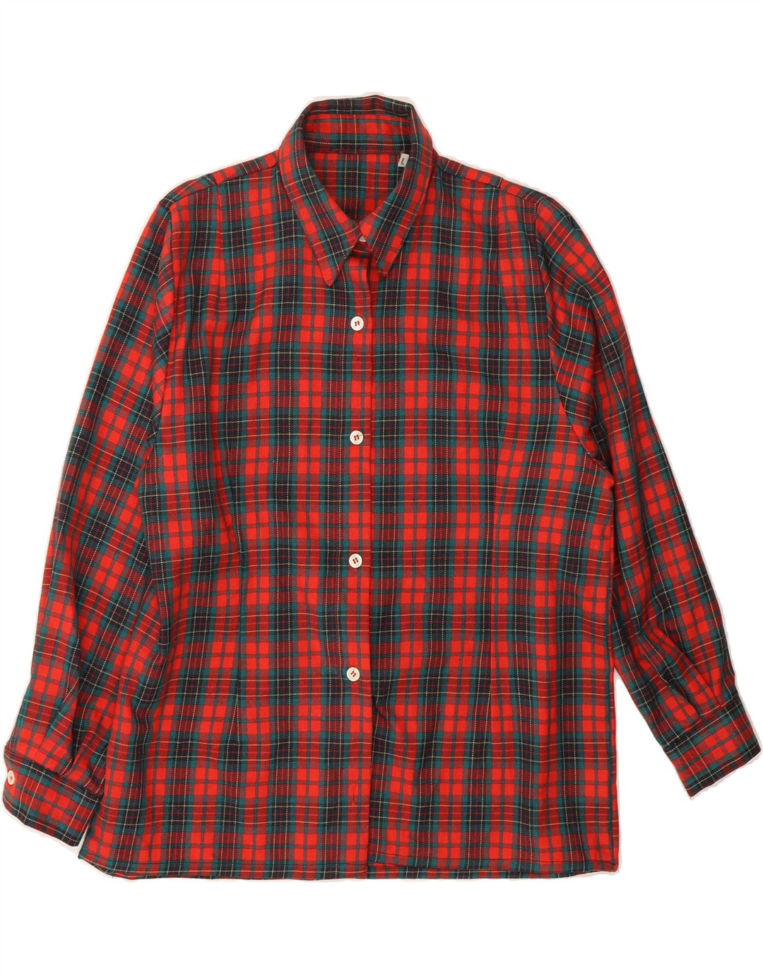 VINTAGE Womens Flannel Shirt UK 16 Large Red Check Viscose Vintage Vintage and Second-Hand Vintage from Messina Hembry 