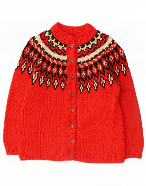 Vintage Γυναικεία ζακέτα πουλόβερ UK 16 Large Red Fair Isle