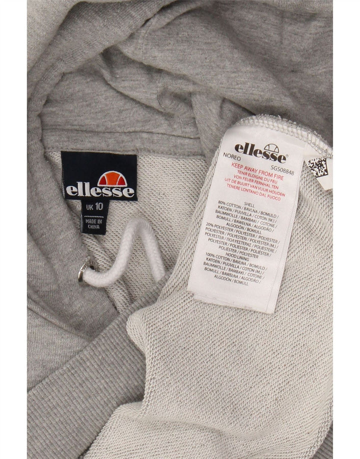 ELLESSE Γυναικείο Hoodie Jumper UK 10 Small Grey Cotton