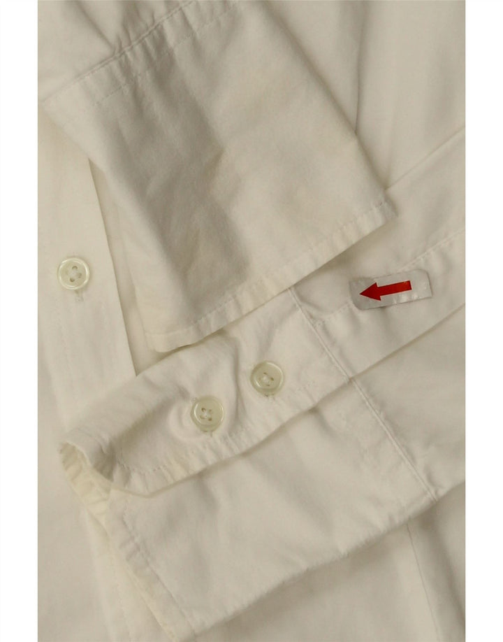 Γυναικείο πουκάμισο Benetton UK 10 Small λευκό βαμβακερό