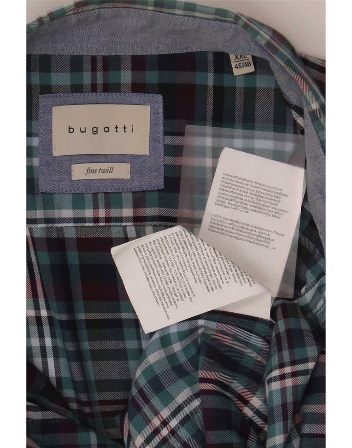 Ανδρικό πουκάμισο Bugatti Flannel Μέγεθος 45/46 2XL Blue Check Cotton