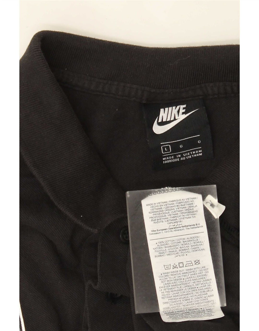 Ανδρικό μπλουζάκι πόλο Nike μεγάλο μαύρο βαμβακερό
