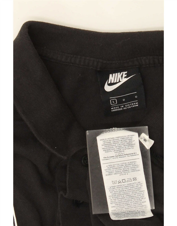 Ανδρικό μπλουζάκι πόλο Nike μεγάλο μαύρο βαμβακερό