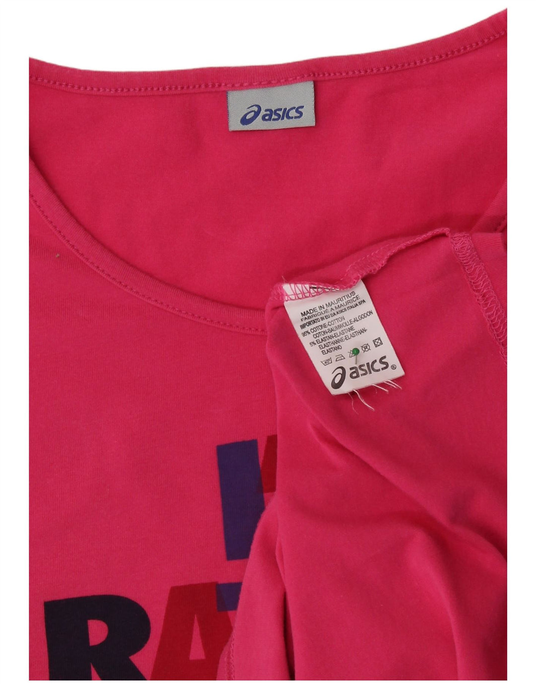 Γυναικείο γραφικό μπλουζάκι ASICS Top UK 12 Ροζ μεσαίο βαμβακερό