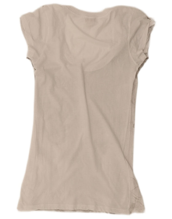 Diesel Γυναικείο γραφικό T-Shirt Top UK 2 2XS White Floral