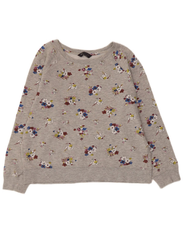 MARKS & SPENCER Γυναικεία φούτερ Crop Jumper UK 12 Medium Grey Floral