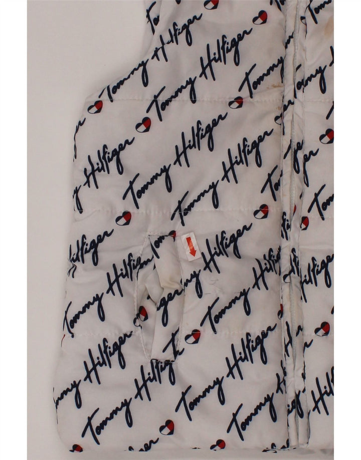 TOMMY HILFIGER Κοριτσίστικα γραφικά με επένδυση Gilet 3-4 ετών Λευκός Πολυεστέρας