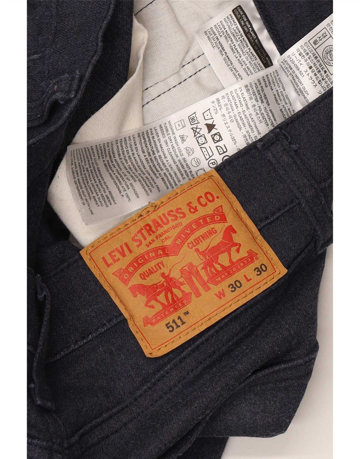 Levi's Womens 511 Slim Jeans W30 L30 Navy Blue Cotton