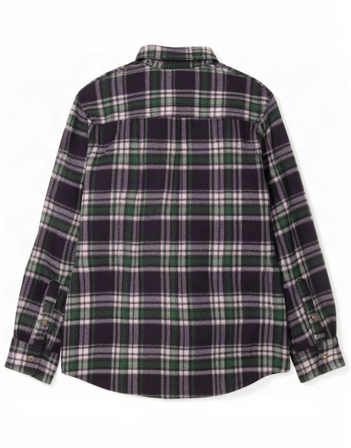 Vintage Ανδρικό πουκάμισο Fleece XL Navy Blue Check Polyester