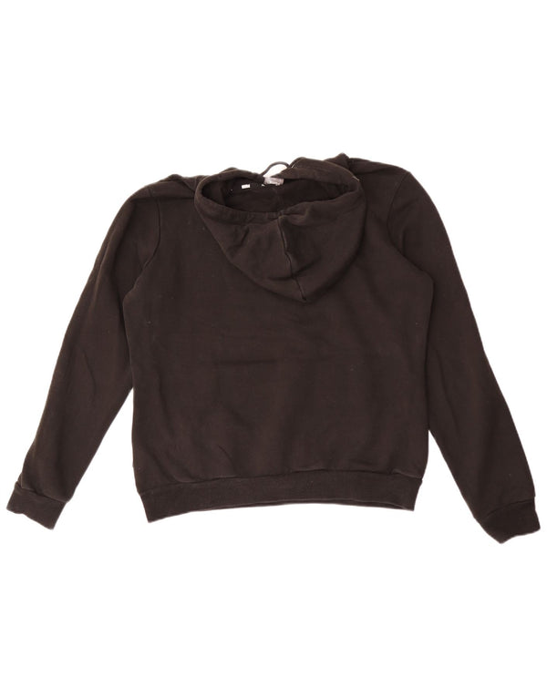 Puma Γυναικείο Γραφικό Hoodie Jumper UK 14 Μεσαίο μαύρο βαμβακερό