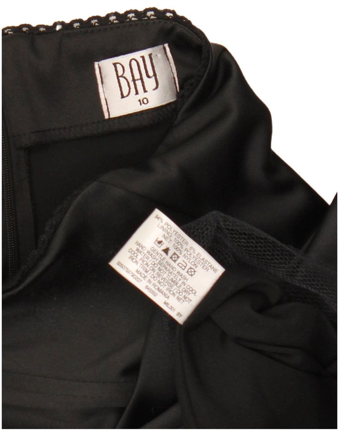 Bay Γυναικείο Στράπλες Φόρεμα UK 10 Small Black Polyester