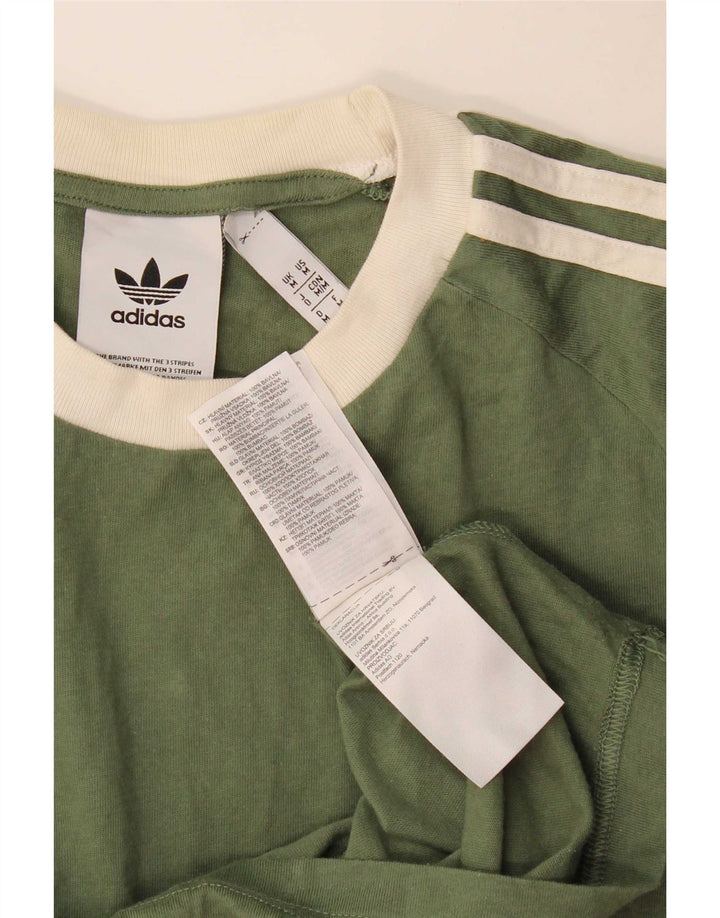 Ανδρικό T-Shirt Adidas Top Βαμβακερό μεσαίο πράσινο χρώμα
