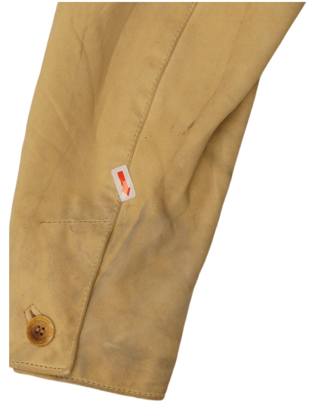 Vintage Γυναικείο Δερμάτινο Σακάκι με 3 Κουμπιά UK 10 Small Yellow