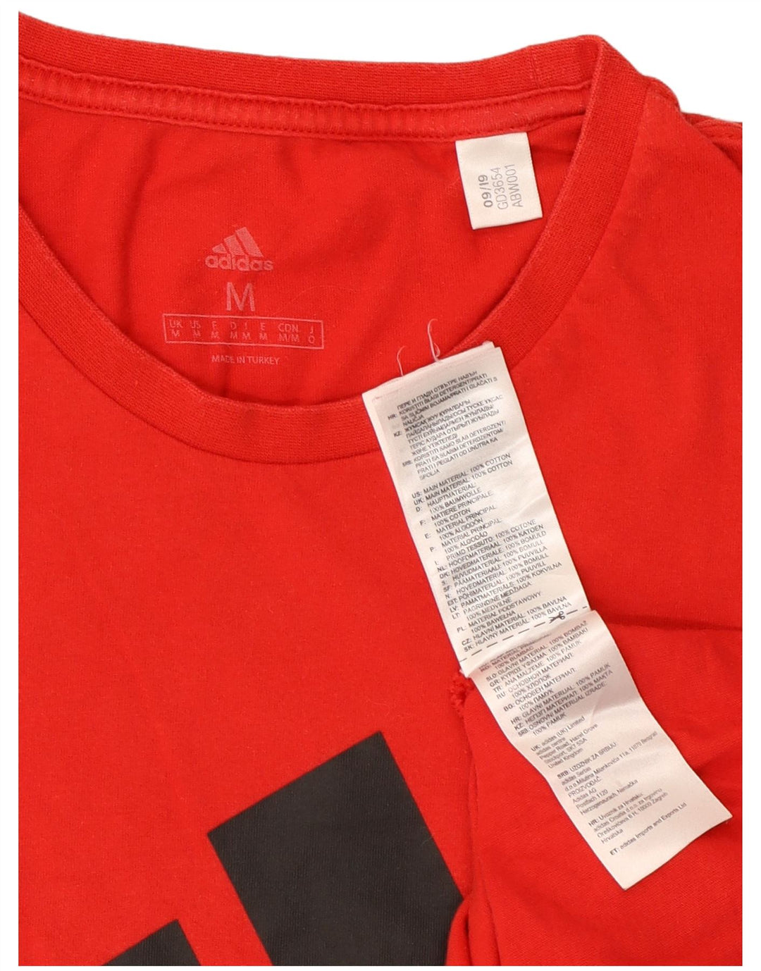 Ανδρικό γραφικό T-Shirt Adidas Top Μεσαίο κόκκινο βαμβακερό