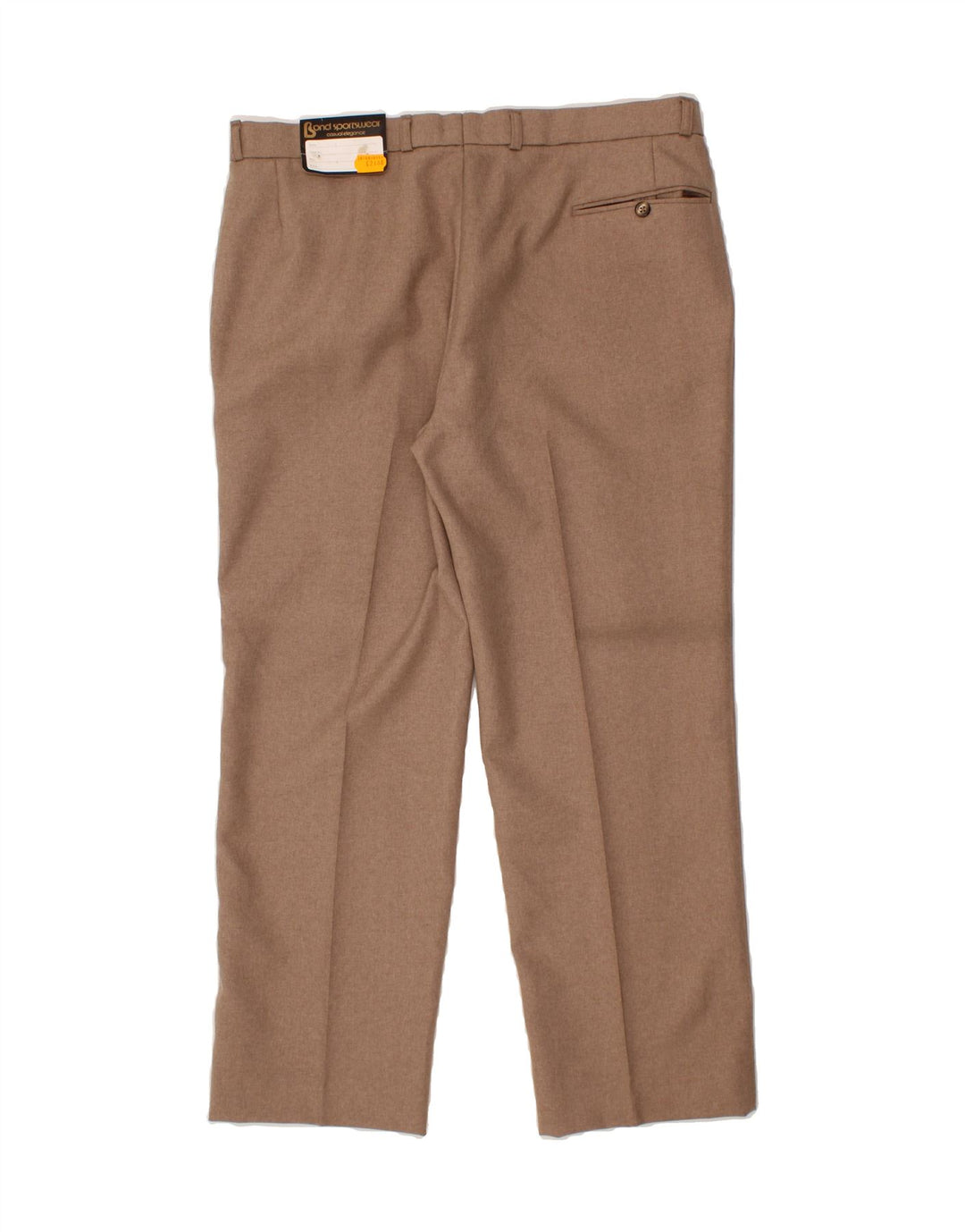 VINTAGE Womens Straight Suit Trousers W38 L31 Beige Polyester Vintage Vintage and Second-Hand Vintage from Messina Hembry 
