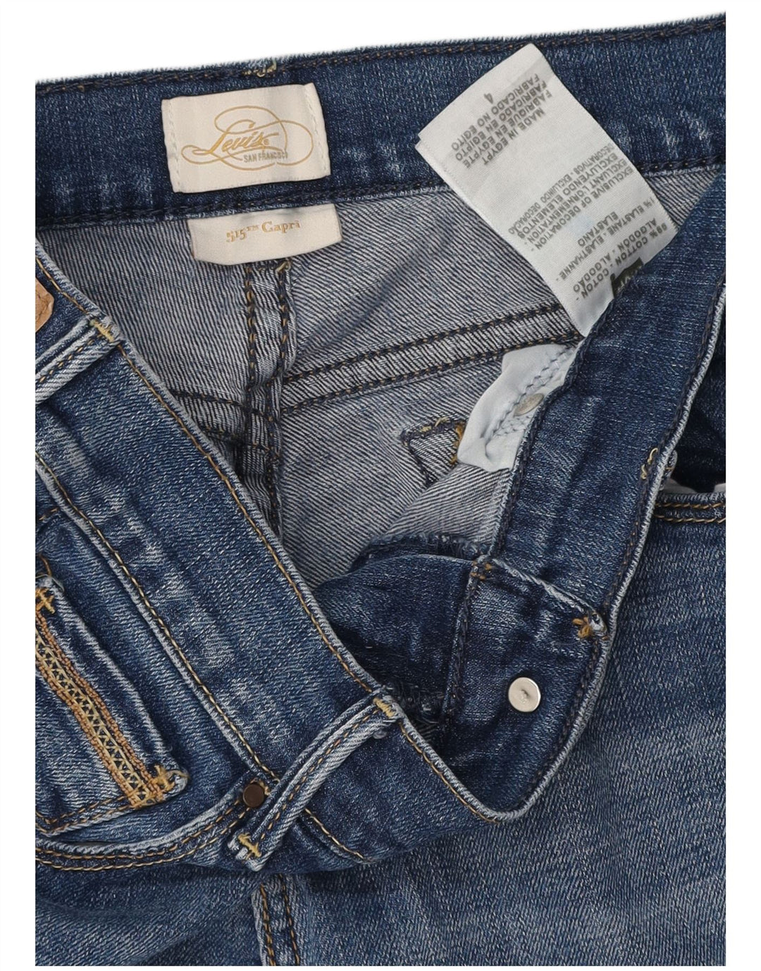 LEVI'S Γυναικείο 515 Capri Jeans US 4 Small W28 L20 Μπλε βαμβακερό