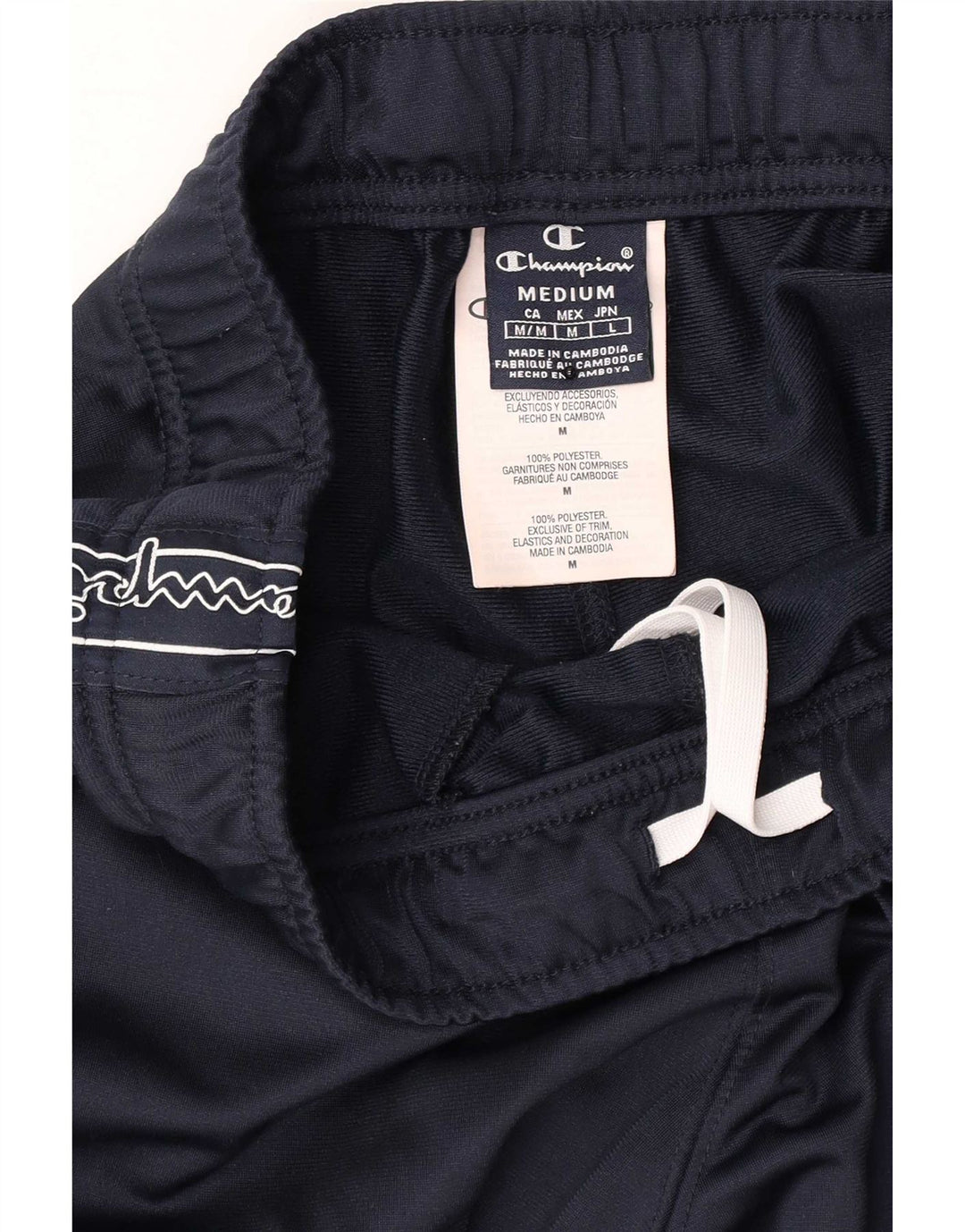 Champion Ανδρικά γραφικά αθλητικά παντελόνια Joggers Medium Navy Blue Polyester