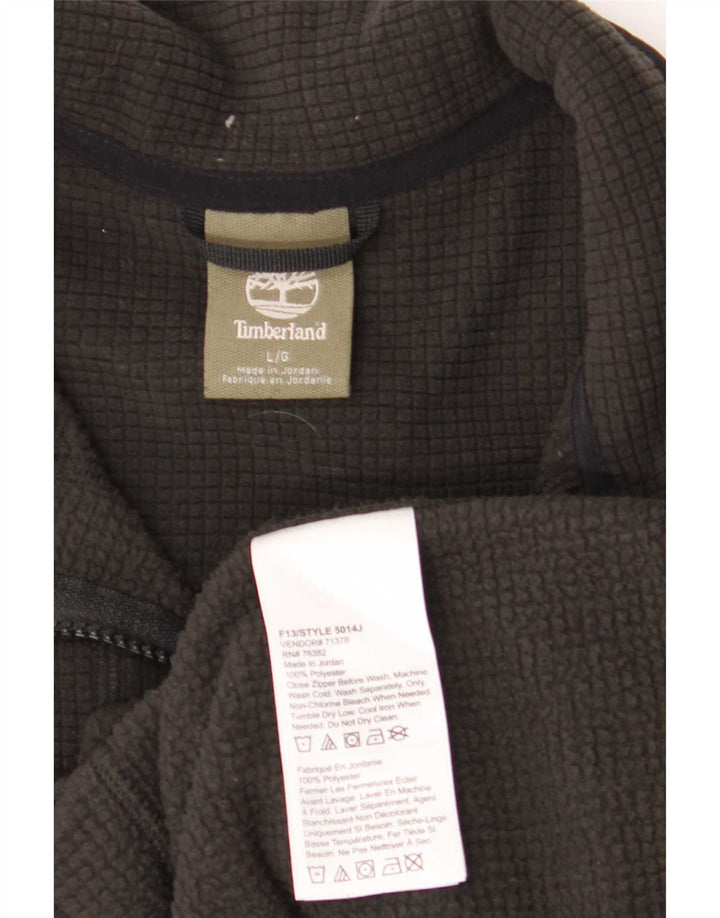 Timberland Ανδρικό φερμουάρ Fleece Jumper Μεγάλο Μαύρο Πολυεστέρα