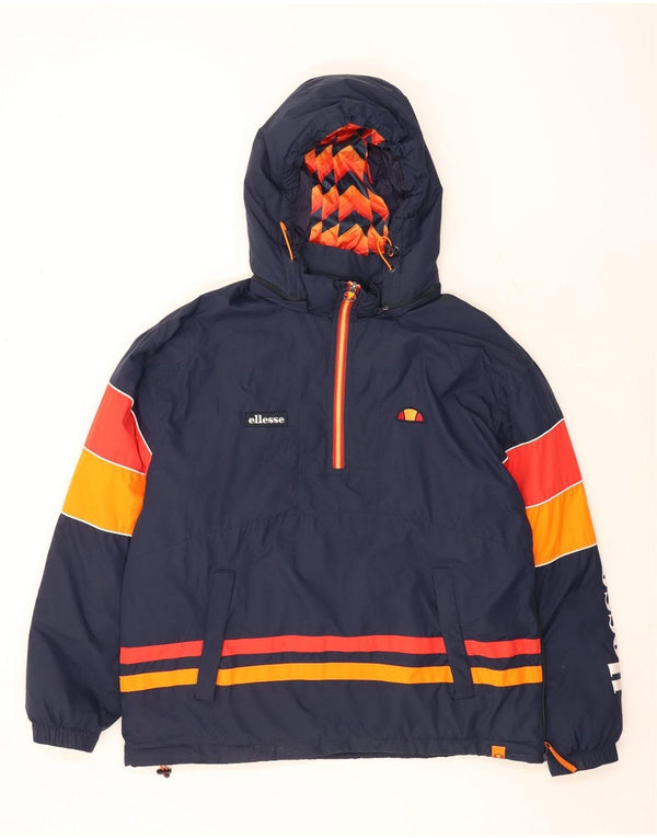 Ανδρικό μπουφάν Anorak με κουκούλα Ellesse UK 42 XL Navy Blue Colorblock