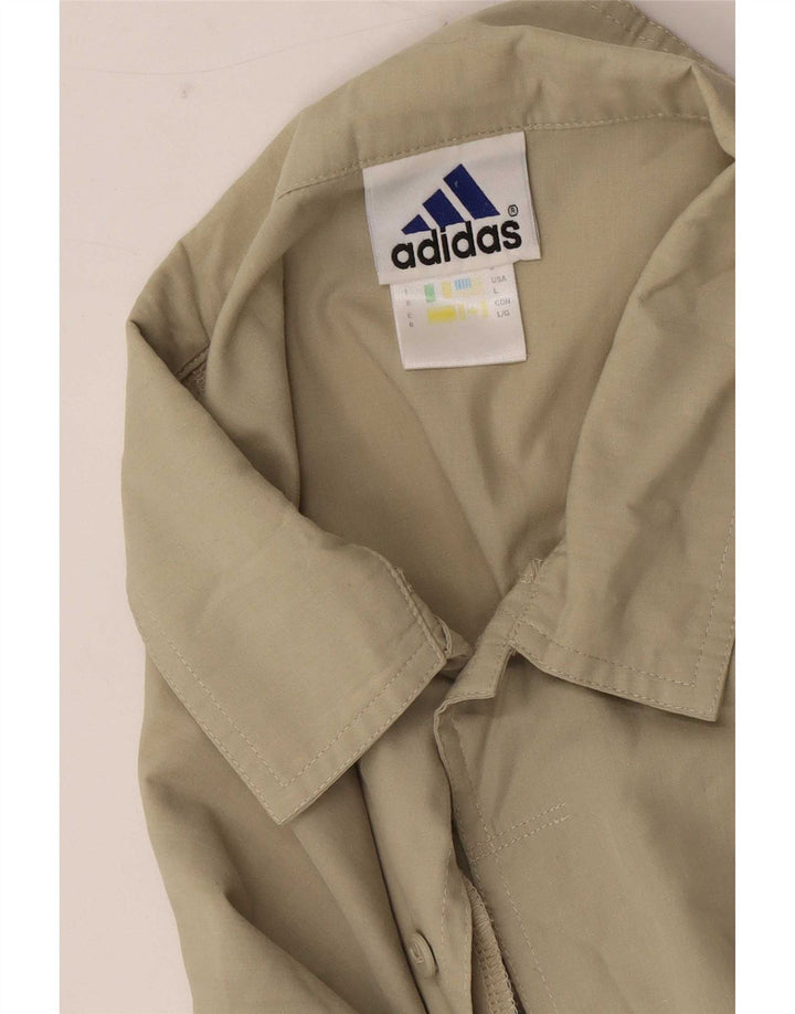 Ανδρικό κοντομάνικο πουκάμισο Adidas UK 44/46 μεγάλο χακί πολυεστέρας