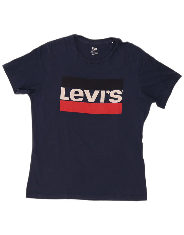 Ανδρικό γραφικό T-Shirt LEVI'S Top Small Navy Blue